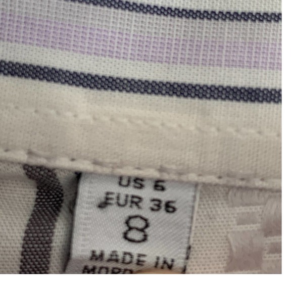 PINK Thomas Pink White, Purple & Gray Striped Cotton Blouse Size 6 US - Picture 6 of 7
